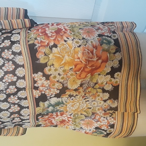 Angie boho gorgeous floral semi-sheer stripe tunic top tie back bell sleeve sz S - Picture 7 of 17